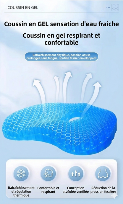 Coussin orthopédique ovale en gel silicone