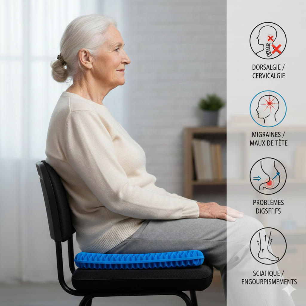 Coussin orthopédique en gel silicone